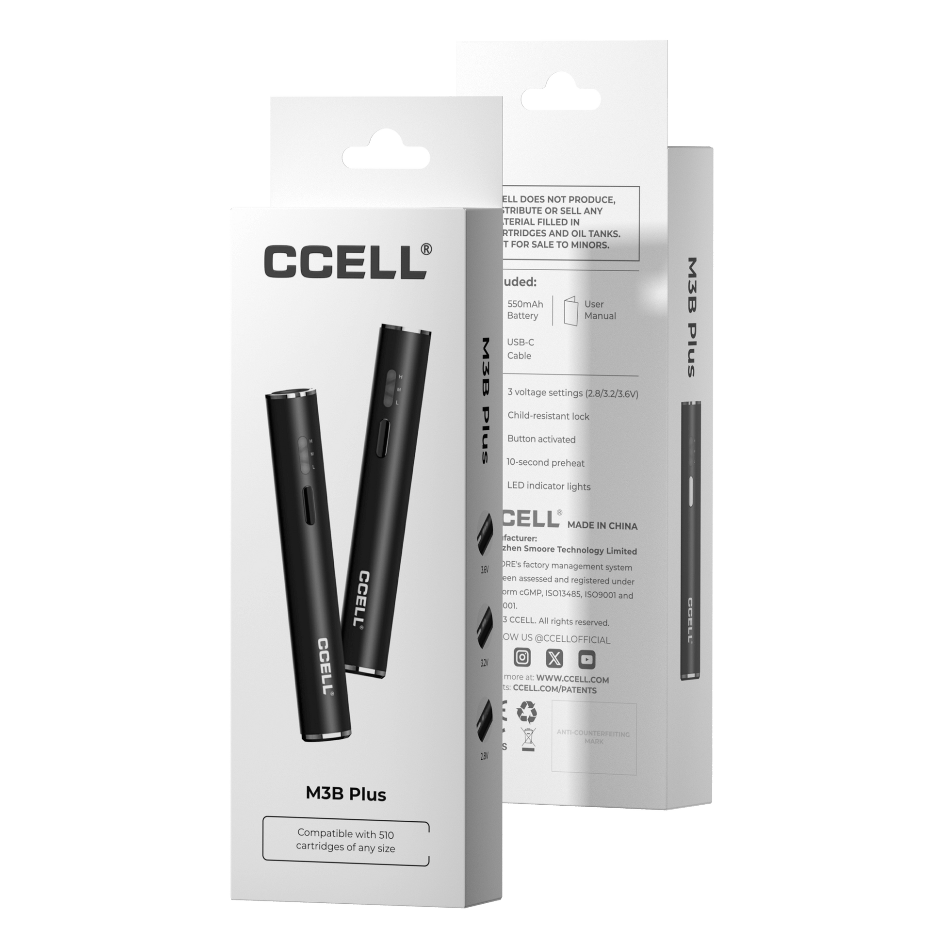 M3B Plus | 510 Battery for Cartridges of Any Size